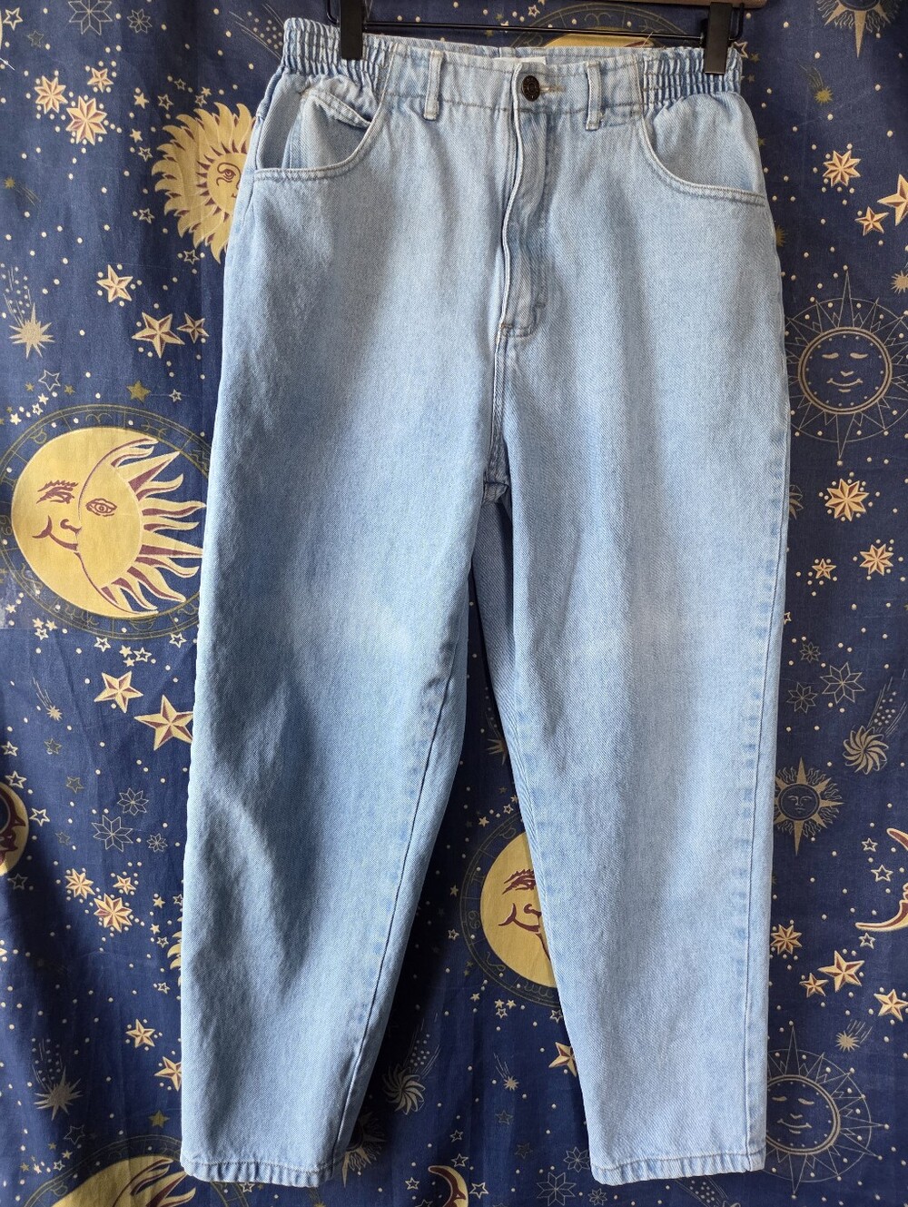 Vintage Mom Jeans Light Wash Denim Tapered Leg